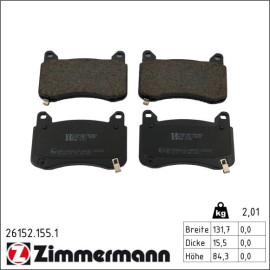 Bremsbelagsatz, Scheibenbremse 26152.155.1 Bremsbelagsatz, Scheibenbremse 26152.155.1