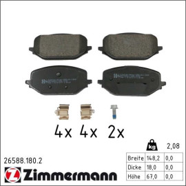 Bremsbelagsatz, Scheibenbremse 26588.180.2 Bremsbelagsatz, Scheibenbremse 26588.180.2