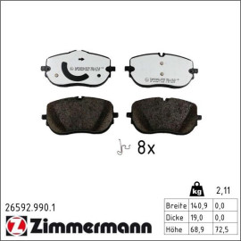 Bremsbelagsatz, Scheibenbremse 26592.990.1