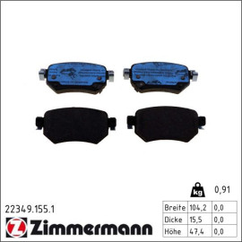 Zimmermann Bremsbelagsatz 22349.155.1 Zimmermann Bremsbelagsatz 22349.155.1