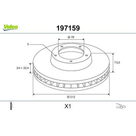 Valeo 197159 Bremsscheibe Valeo 197159 Bremsscheibe