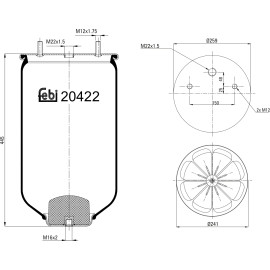 FEBI BILSTEIN 20422 Federbalg, Luftfederung FEBI BILSTEIN 20422 Federbalg, Luftfederung