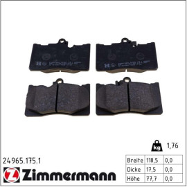 Bremsbelagsatz, Scheibenbremse 24965.175.1 Bremsbelagsatz, Scheibenbremse 24965.175.1