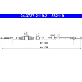 Seilzug, Feststellbremse 24.3727-2119.2 Seilzug, Feststellbremse 24.3727-2119.2