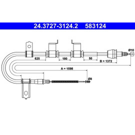 Seilzug, Feststellbremse 24.3727-3124.2 Seilzug, Feststellbremse 24.3727-3124.2