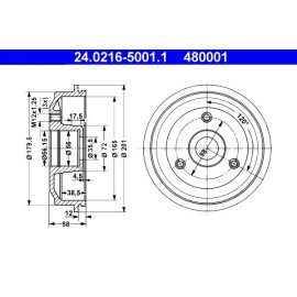 Bremstrommel 24.0216-5001.1