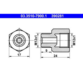 Adapter, Bremsleitung 03.3510-7900.1