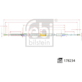 FEBI BILSTEIN 178234 Seilzug, Feststellbremse FEBI BILSTEIN 178234 Seilzug, Feststellbremse