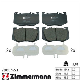 Bremsbelagsatz, Scheibenbremse 22893.165.1 Bremsbelagsatz, Scheibenbremse 22893.165.1