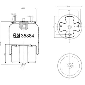 FEBI BILSTEIN 35884 Federbalg, Luftfederung FEBI BILSTEIN 35884 Federbalg, Luftfederung