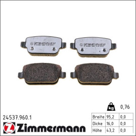 Bremsbelagsatz, Scheibenbremse 24537.960.1 Bremsbelagsatz, Scheibenbremse 24537.960.1