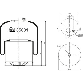FEBI BILSTEIN 35691 Federbalg, Luftfederung