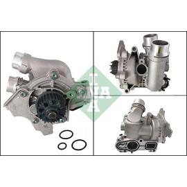 INA 538 0967 10 Wasserpumpe mit Dichtung, mit Thermostat, Metallgehäuse, für Zahnriemen-Nebenantrieb INA 538 0967 10 Wasserpumpe mit Dichtung, mit Thermostat, Metallgehäuse, für Zahnriemen-Nebenantrieb