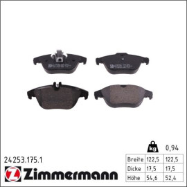 Bremsbelagsatz, Scheibenbremse 24253.175.1 Bremsbelagsatz, Scheibenbremse 24253.175.1