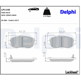 Bremsbelagsatz, Scheibenbremse LP1140 Bremsbelagsatz, Scheibenbremse LP1140