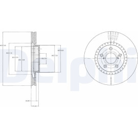 Delphi BG9074 Bremsscheibe Delphi BG9074 Bremsscheibe