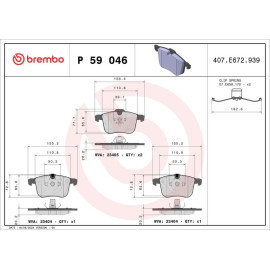 Bremsbelagsatz, Scheibenbremse P 59 046 Bremsbelagsatz, Scheibenbremse P 59 046