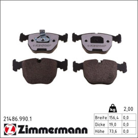 ZIMMERMANN 21486.990.1 staubreduzierte Bremsbeläge