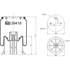 FEBI BILSTEIN 39418 Federbalg, Luftfederung FEBI BILSTEIN 39418 Federbalg, Luftfederung