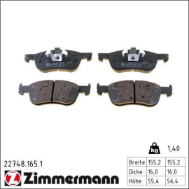 Bremsbelagsatz, Scheibenbremse 22748.165.1 Bremsbelagsatz, Scheibenbremse 22748.165.1