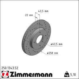 Bremsscheibe 250.1343.52 Bremsscheibe 250.1343.52