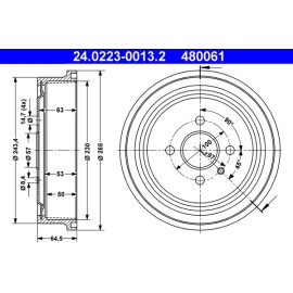 Bremstrommel 24.0223-0013.2