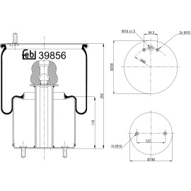 FEBI BILSTEIN 39856 Federbalg, Luftfederung FEBI BILSTEIN 39856 Federbalg, Luftfederung