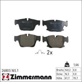 Bremsbelagsatz, Scheibenbremse 26803.165.1 Bremsbelagsatz, Scheibenbremse 26803.165.1
