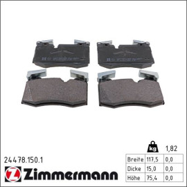 Bremsbelagsatz, Scheibenbremse 24478.150.1 Bremsbelagsatz, Scheibenbremse 24478.150.1