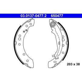 ATE 03.0137-0477.2 Bremsbackensatz ATE 03.0137-0477.2 Bremsbackensatz