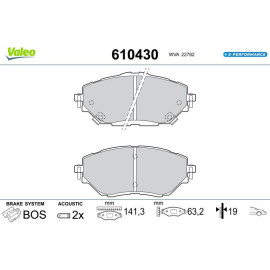 Valeo 610430 Bremsbelagsatz, Scheibenbremse E-PERFORMANCE