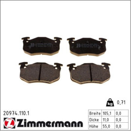 Bremsbelagsatz, Scheibenbremse 20974.110.1 Bremsbelagsatz, Scheibenbremse 20974.110.1