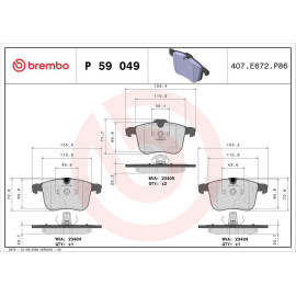 Bremsbelagsatz, Scheibenbremse P 59 049 Bremsbelagsatz, Scheibenbremse P 59 049