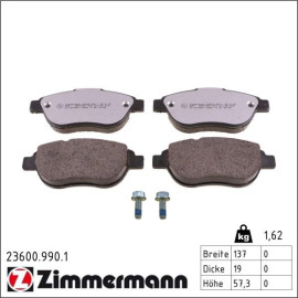 Bremsbelagsatz, Scheibenbremse 23600.990.1 Bremsbelagsatz, Scheibenbremse 23600.990.1