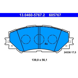 Bremsbelagsatz, Scheibenbremse 13.0460-5767.2