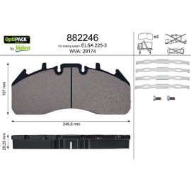 Valeo 882246 Bremsbelagsatz, Scheibenbremse OPTIPACK Valeo 882246 Bremsbelagsatz, Scheibenbremse OPTIPACK