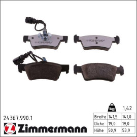 Zimmermann 24367.990.1 Bremsbelagsatz, Scheibenbremse rd:z Zimmermann 24367.990.1 Bremsbelagsatz, Scheibenbremse rd:z