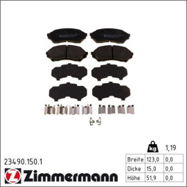 Bremsbelagsatz, Scheibenbremse 23490.150.1 Bremsbelagsatz, Scheibenbremse 23490.150.1