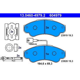 ATE 13.0460-4979.2 Bremsbelagsatz, Scheibenbremse ATE 13.0460-4979.2 Bremsbelagsatz, Scheibenbremse
