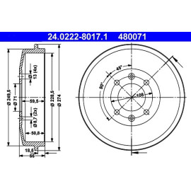Bremstrommel 24.0222-8017.1