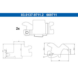 Zubehörsatz, Feststellbremsbacken 03.0137-9711.2 Zubehörsatz, Feststellbremsbacken 03.0137-9711.2