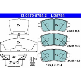 Bremsbelagsatz, Scheibenbremse 13.0470-5794.2