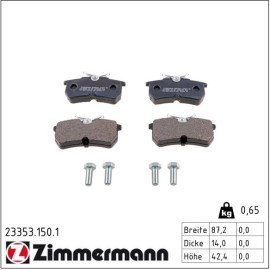 Bremsbelagsatz, Scheibenbremse 23353.150.1 Bremsbelagsatz, Scheibenbremse 23353.150.1