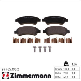 Bremsbelagsatz, Scheibenbremse 24465.190.2 Bremsbelagsatz, Scheibenbremse 24465.190.2