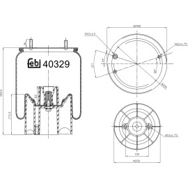 FEBI BILSTEIN 40329 Federbalg, Luftfederung FEBI BILSTEIN 40329 Federbalg, Luftfederung