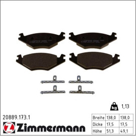 Bremsbelagsatz, Scheibenbremse 20889.173.1 Bremsbelagsatz, Scheibenbremse 20889.173.1