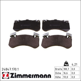 Bremsbelagsatz, Scheibenbremse 24847.170.1 Bremsbelagsatz, Scheibenbremse 24847.170.1