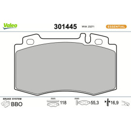 Valeo 301445 Bremsbelagsatz, Scheibenbremse ESSENTIAL