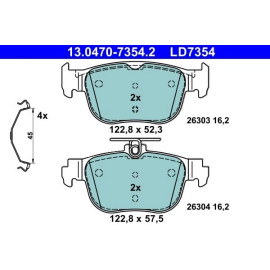 ATE 13.0470-7354.2 Bremsbelagsatz, Scheibenbremse Ceramic ATE 13.0470-7354.2 Bremsbelagsatz, Scheibenbremse Ceramic