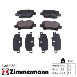 Bremsbelagsatz, Scheibenbremse 24086.155.1 Bremsbelagsatz, Scheibenbremse 24086.155.1